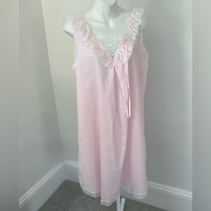 Vintage Brandywine Mini Checkerboard Pink/White Coquette Nightgown